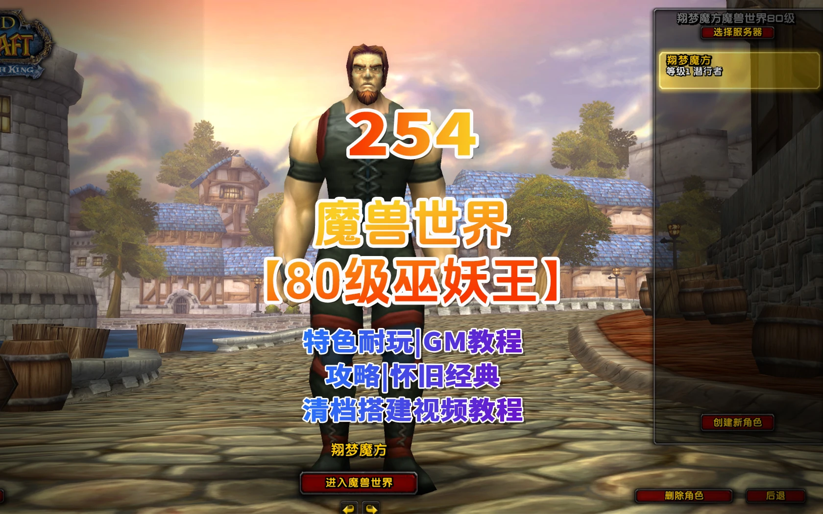 254|魔兽世界 巫妖王 80级任务耐玩,特色玩法,带攻略及全套清档架设教程|墨小柠|翔梦魔方